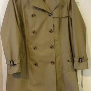 Eddie Bauer Khaki Double-Breasted Trench Coat